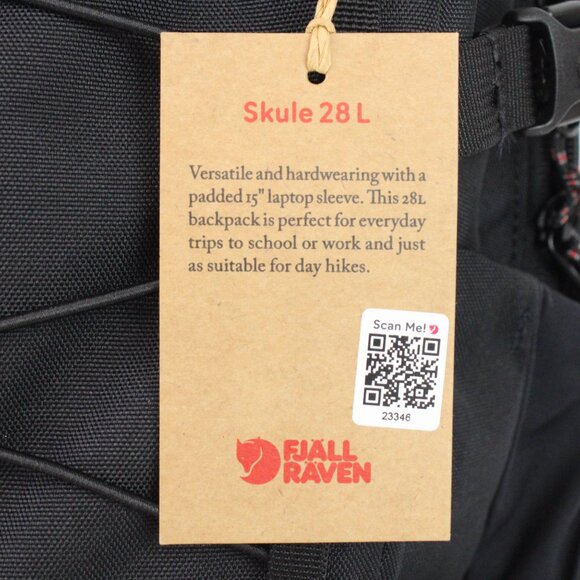 NWT Fjallraven Skule 28 Daypack Backpack in Black (23346) - Picture 13 of 15